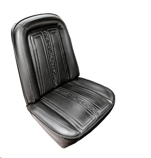 1969-70 Chevy GMC Truck Bench Seat w/ Scroll Pattern as Original Walrus Grain Vinyl, Blk