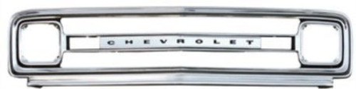 1969 Chevy Truck Outer Grille Shell Stamp Steel Chrome Plated w/ Headlamp Bezels Kit