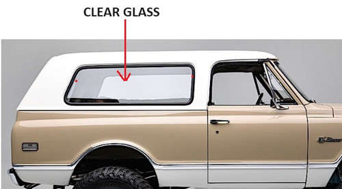 1969-72 Blazer Single Wall Rear Quarter Glass, Clear, ea.