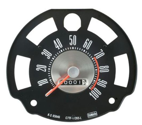 1961-66 Ford PU, 1967-74 Bronco Speedometer with Orange Neddle, ea.