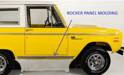 1966-77 Bronco Rocker Panel Moldings, pr.
