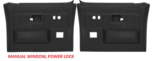 1981-91 Suburban Crewcab Black Power Lock, Manual Window Door Panels, pr.