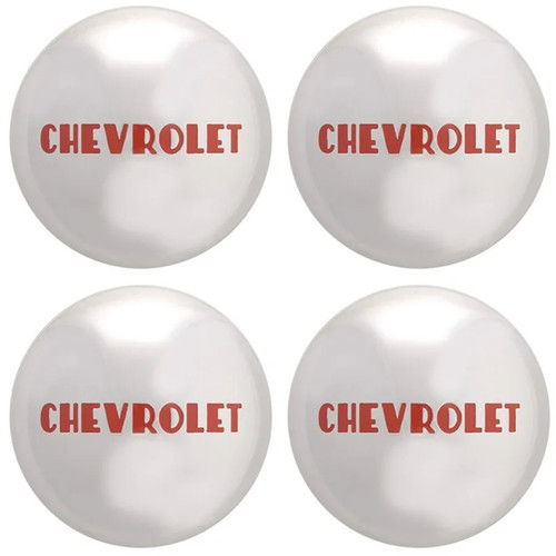 1947-53 Chevy Truck Chrome Hub Cap, ea. (1/2 ton)(w/red painted letter)