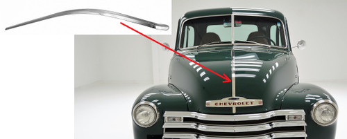 1947-54 Chevy Truck Center Hood Molding Strip (stainless) ea. 1947-54 Chevy Truck Center Hood Molding Strip (stainless) ea.