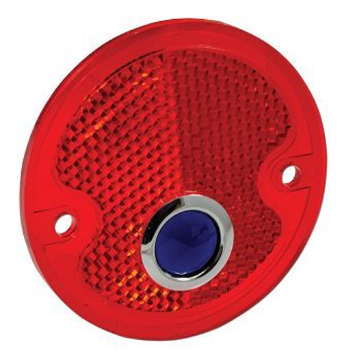 1954-55 1st Ser. Chevy/GMC Tail Lamp Lens, Red Plastic w/Blue Dot, fits RH or LH, ea.