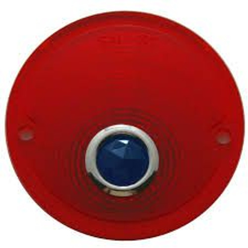 1955-59 Stepside Chevy/GMC Tail Lamp Lens, Red Plastic w/Blue Dot, fits RH or LH, ea.