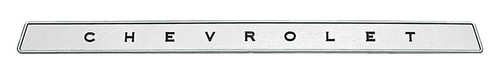 1964-66 Chevy Truck Glove Box Door Emblem "CHEVROLET" ea. (Gray/Black)(w/fasteners)