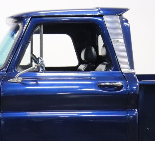 Custom Cab Molding, Pr. Aluminum w/ Black Painted Details and Mounting Hardware. Fits 1964-66 Chevy Pickup