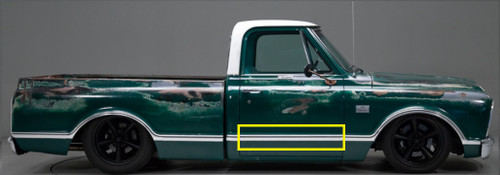 1967-68 Chevy/GMC Truck Lower Door Molding RH, ea. (Fleetside)(also Suburban)