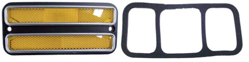 1968-72 Chevy/GMC Truck Deluxe Front Side Marker Lamp ea. (amber dlx.with/trim)(w/hardware)