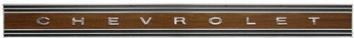 Tailgate Finish Panel Band, Woodgrain, W/ Chevrolet, Fits 1969-72 Chevy Pickup and Blazer.