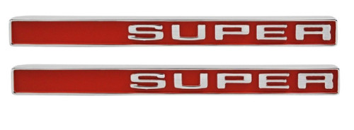 1971-72 Chevy/GMC Truck Fender Side Emblem "SUPER" w/ fasteners, pr.