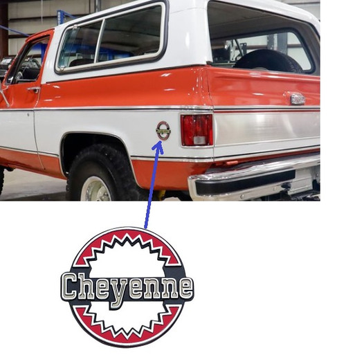 Cheyenne Emblems 1973-79 Blazer Quarter Panel ea. Includes Mounting Hdwr