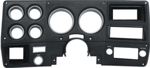1975-77 Chevy/GMC Truck Dash Bezel with AC. (black with silver trim and letters)(OE Style, will fit 78-80 if use 75-77 lower column cover)