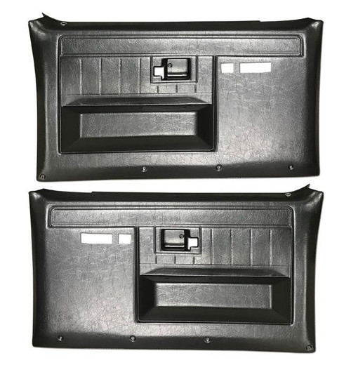 1981-87 Chevy/GMC Truck Door Panels, pr. (with power window, power lock, square hole)(black)(correct for 1981-90 Suburban)