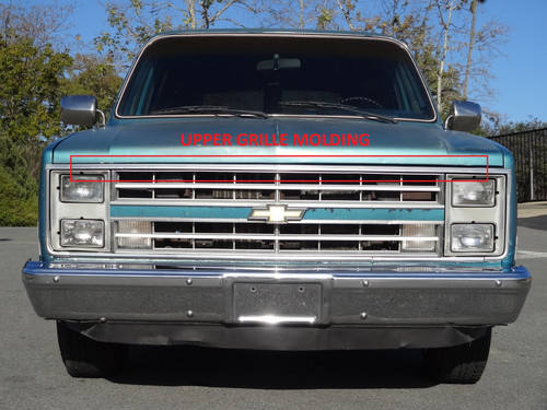 1983-87 Chevy/GMC Truck Grille Molding, Upper (chrome) ea. (1983-88 Blazer)