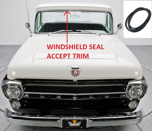 1957-60 Ford F Series Truck Windshield Seal (w/strip) (Accepts Trim) ea.