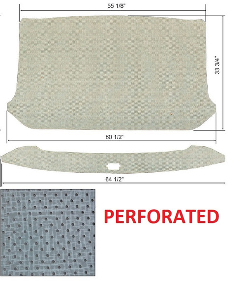 1961-64 Ford Truck Headliner, Grey, Perforated 2 pcs Kit.