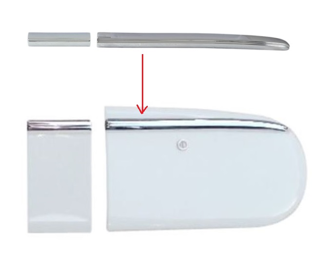 1951-52 Ford Truck Glove Box Door & Ash Tray Trim Set, Chrome