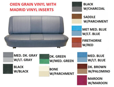 1967-72 Ford Vinyl w/ Vinyl Insert Front Bench Seat Cover