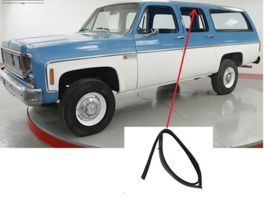 Chevrolet サバーバンリアガラス 1973-91 Chevy Suburban Rear Door Glass Run Channel, LH or RH, ea
