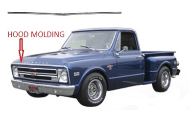 hood lip molding hole location on 68 c-10 site 67-72chevytrucks.com 1968 Chevy Truck Front Hood Molding (will fit 67) ea