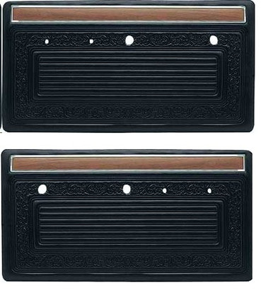 Complete Assembled Vinyl Door Panels Black with Correct Woodgrain