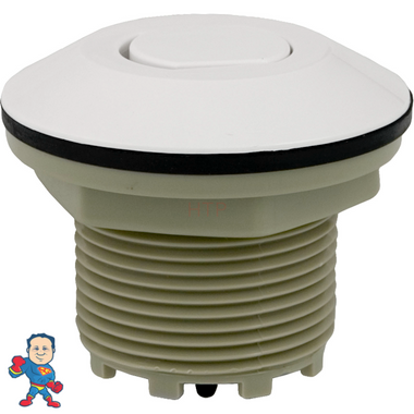 Air Button, Presair, Flush, 1-3/4"hs, 2-5/8"fd, White
