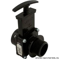 Gate Valve, 3 pc, Valterra, 1-1/2"fpt x 1-1/2"mpt, 45psi,Blk