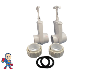 Set of 2 Hot Tub Spa Gate Slice Valve 2" Street X Slip Pump Union Video How To 