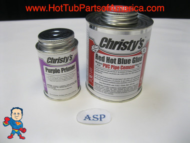 PVC Red Hot Blue Glue 16oz and Purple Primer Christy's 4oz Hot Tub Spa Video