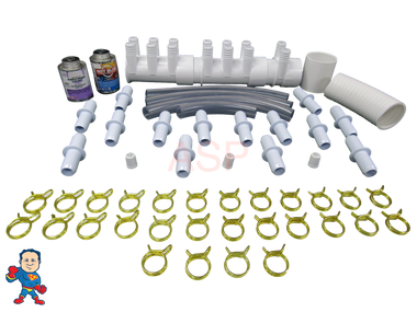 Manifold Hot Tub Spa Dead End (14) 3/4" Outlets with Coupler & Glue Kit Video How To
