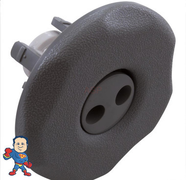 Jet Internal, Waterway, Adjustable, Mini Jet, 3-3/16" face diameter, Twin Roto, 5 Scallop, Gray