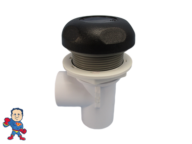 Valve , Waterfall or Neck Jet Control, On/Off Valve, CMP, 1" Slip x 1" Slip Single Port, Black