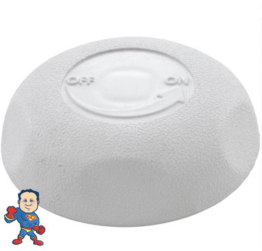 Mushroom Knob, Waterway, Waterfall Control Valve, 2-5/8" Face Diameter, White