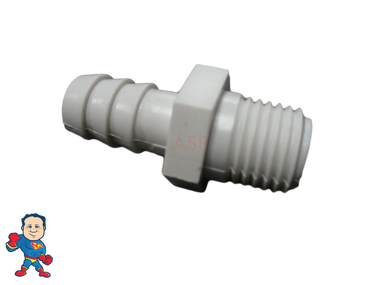 Barb Adapter, 3/8"b x 1/4"mpt, Pump Wet End Face fits Aqua-Flo & CMP