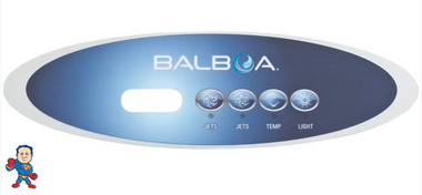 Overlay, MVP260, VL260, Balboa, E4 Oval, Jets, Jets, Temp, Light, works for 1 or 2 Pumps