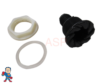 1 5/8" Face, Jet Assembly, Waterway, Ozone, Swirl Face, 1 1/8 to 1 1/4" Hole Size, 3/4" Barb, Dark Gray