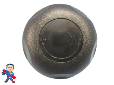 Mushroom Knob, Waterway, Waterfall Control Valve, 2-5/8" Face Diameter, Black