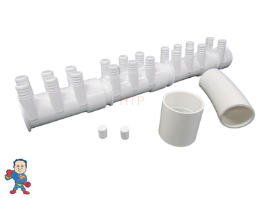 Water Manifold, Base Kit,  2" with (20) 3/4" Outputs & Coupler