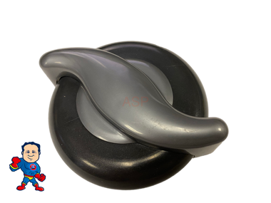 Jacuzzi J-200 Series Spa Hot Tub Diverter Silver S Handle 4 5/16" Long  2 1/8" Wide and Cap 3 11/16" Wide Graphite
for a Jacuzzi Premium J-230 2008+ and J-270-280 2007+.