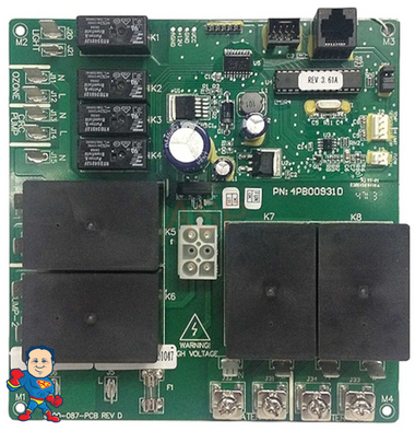 Circuit Board, Sundance / Jacuzzi, LX-15, Rev 3.61, (2002-Plus), w/4 Big Relays, 2011-Plus, 2-Pump, w/Circ