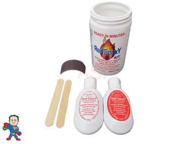 Red 2 Part Epoxy Canister Kit Heat Cure Epoxy Sealer for all Metals and Rigid Plastics