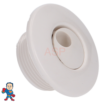 Jet Internal, Waterway, Mini Jet, 2-1/2" face diameter, Whirly, Smooth, White