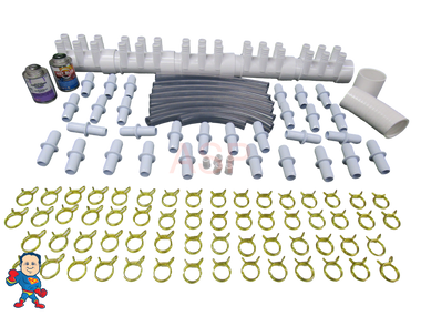 Manifold Hot Tub Spa Dead End (30) 3/4" Outlets with Coupler  Glue Kit Video How To