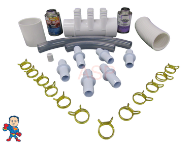 Manifold Hot Tub Spa 2" Street x 2" Slip (6) 3/4" Coupler Glue Kit Video How To