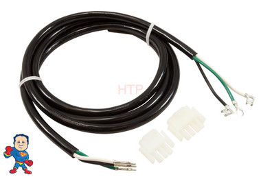 Male, Amp, Pump or Blower Cable, (1) Speed, 14 Gage, 3 Wire,  72",  Black, White, Green