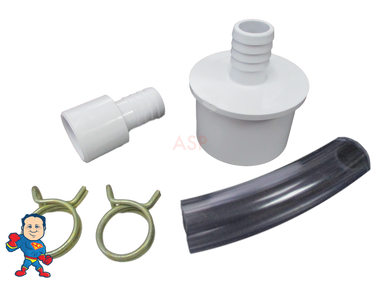 Barb Adapter, 3/4" Barb x 2" Spigot to 3/4" Slip Kit, Fits 2" Slip Water Manifolds