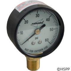 Pressure Gauge Pool Filter 1/4"mpt, 0-60psi, Bottom Mount