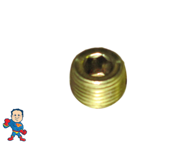 Heater Tube Threaded Plug, 1/8"mpt, Brass